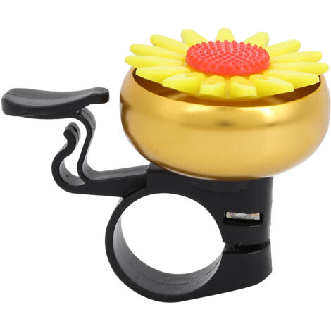 Clochette vélo légère et mignonne, décoration fleur, son cristallin (jaune)