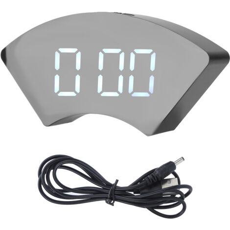 Clock Simple Electronic LED USB Mute Digital Alarm Clock for Office Bedroom Living RoomWhite