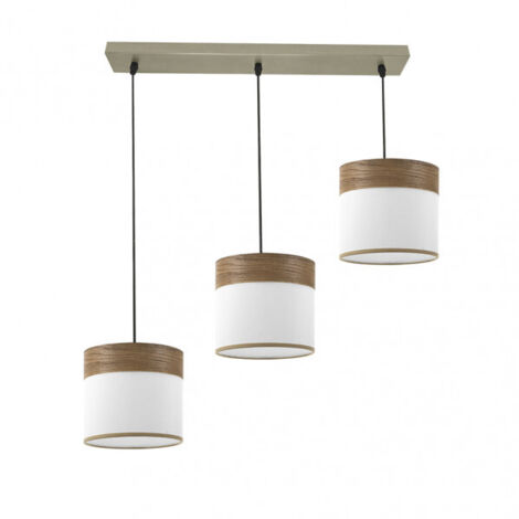 Cloe 3xe27 pelle/legno bianco regx60x16 cm