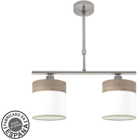 Cloe Lampe 2xe14 Nickel/blanc-bois Gris Regx43x14 cm