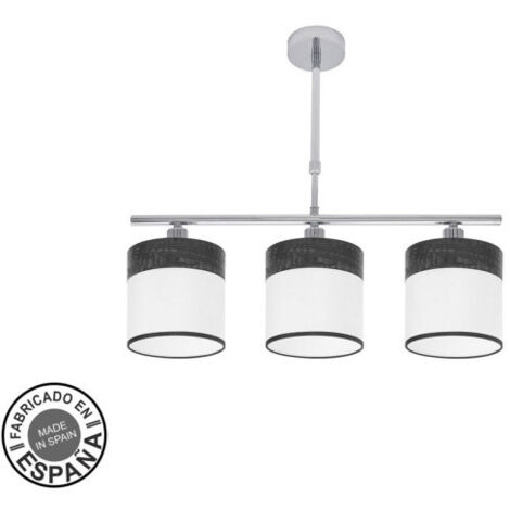 Cloe Lampe 3xe14 Chrome/blanc-noir bois Regx55x14 cm