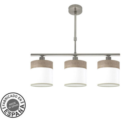Cloe Lampe 3xe14 Nickel/blanc-bois Gris Regx55x14 cm