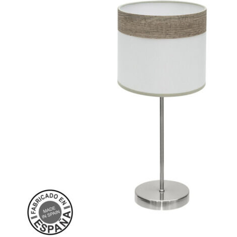 Cloe lampe à poser 1xe14 nickel/bois blanc gris 42x18x18 cm