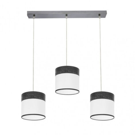 Cloe listello 3xe27 Cromo/legno bianco-nero Regx60x16 cm