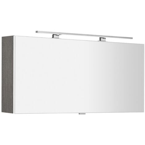 CLOE miroir armoire incl. Lumière LED, 120x50x18cm, chêne argenté