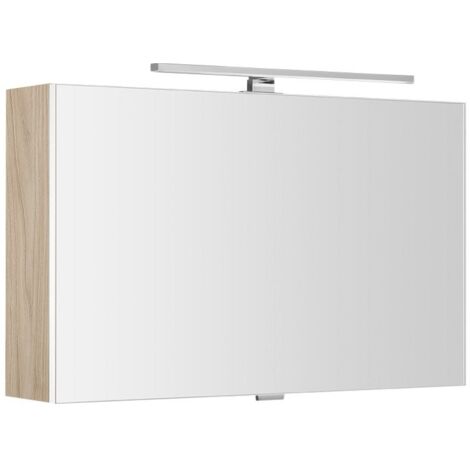 CLOE miroir armoire incl. Lumière LED, 80x50x18cm, Ulme Bardini