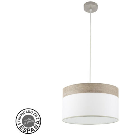 Cloe Pendelleuchte 1xe27 nickel/weiß-holz grau regx40x40 cm