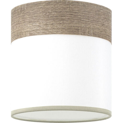 Cloe Weiß/Grau Holz E27 Streifen/Deckenlampenschirm (Ø16x16x16cm)