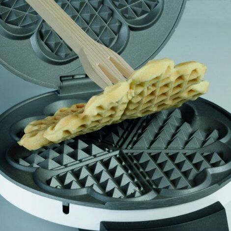 4YANG Piastra per Waffle1400W piastra per waffle e pancake 30 pz, manico in  legno massello 50-250 ° c,acciaio inossidabile,Prepara i waffle all'uovo in  5 minuti : : Casa e cucina