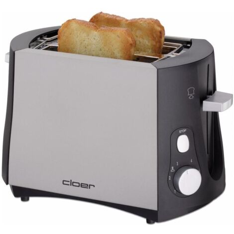 Cloer Toaster 3410 Silber-Schwarz Toastautomat
