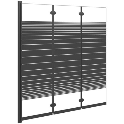 Cloison de douche,Paroi Cabine de douche pliable 3 panneaux 130x130 cm ESG Noir -78067