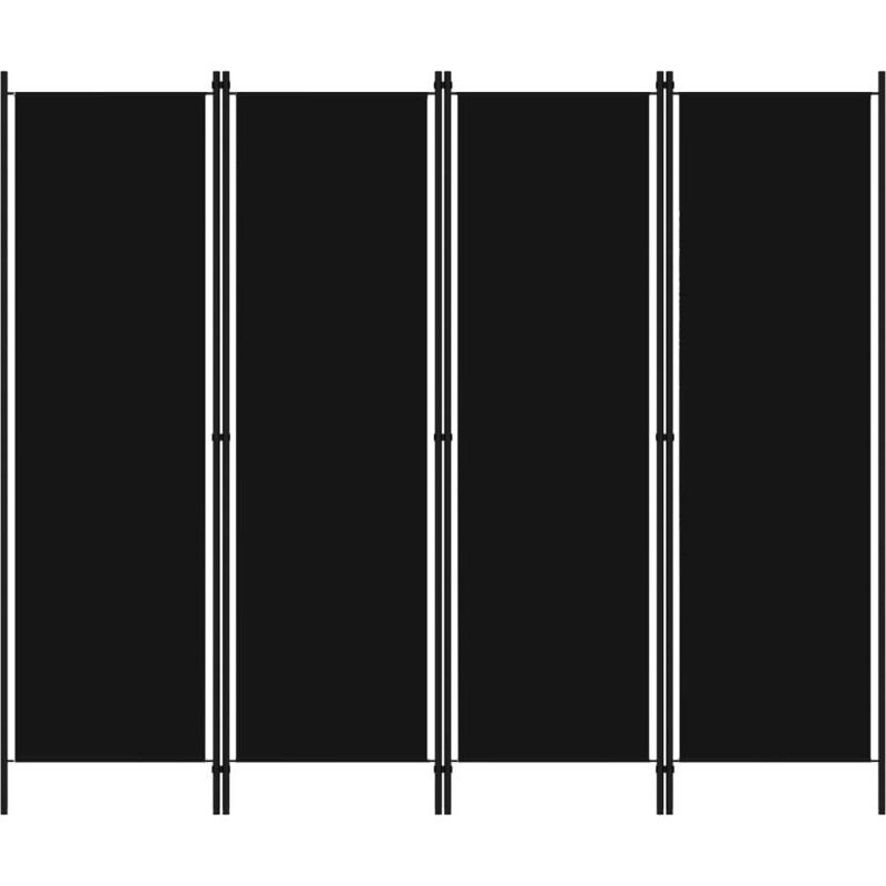 Cloison de séparation 4 panneaux Noir 200x180 cm