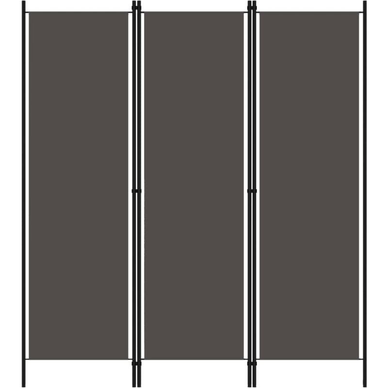 Cloison de séparation 3 panneaux Anthracite 150x180 cm