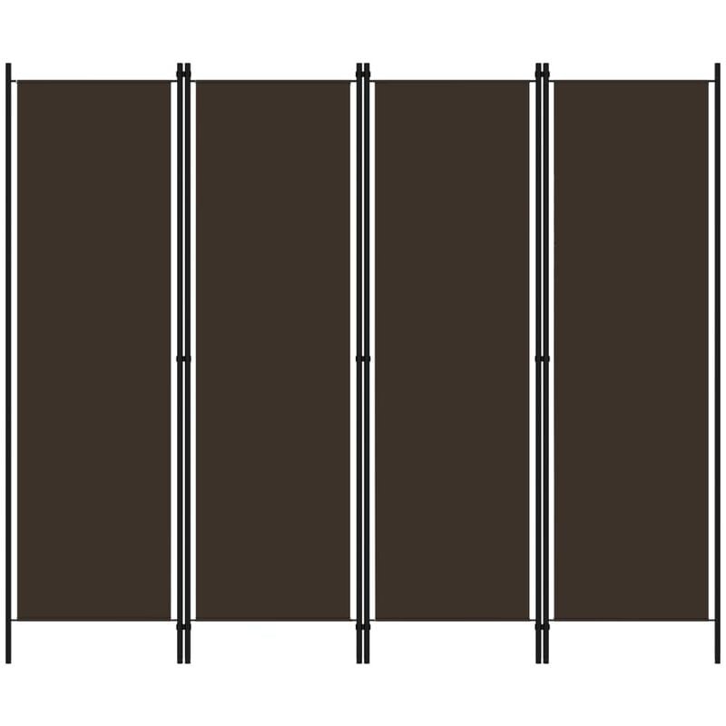 Cloison de séparation 4 panneaux Marron 200x180 cm