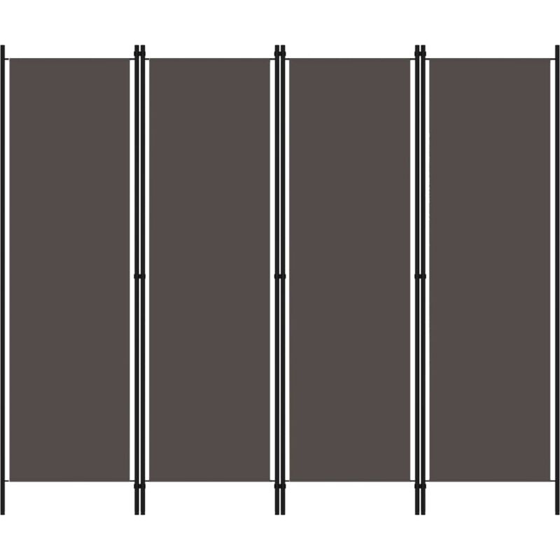 Cloison de séparation 4 panneaux Anthracite 200x180 cm