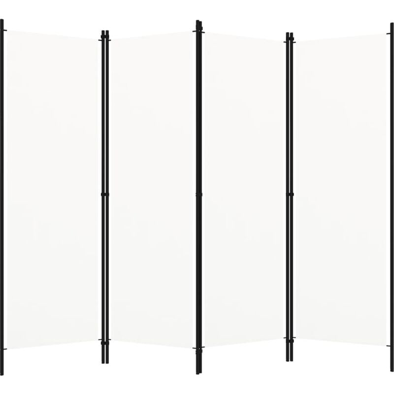 Cloison de séparation 4 panneaux Blanc crème 200x180 cm