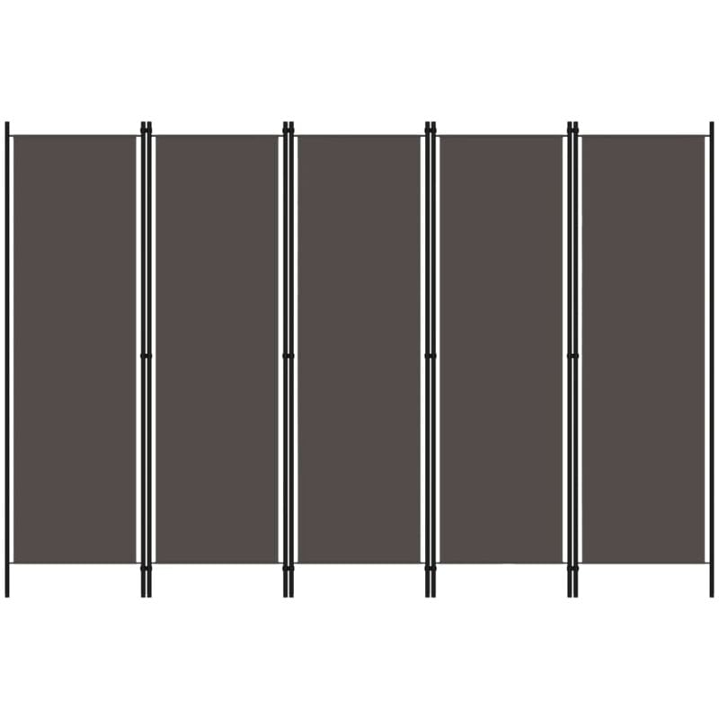 Cloison de séparation 5 panneaux Anthtracite 250x180 cm