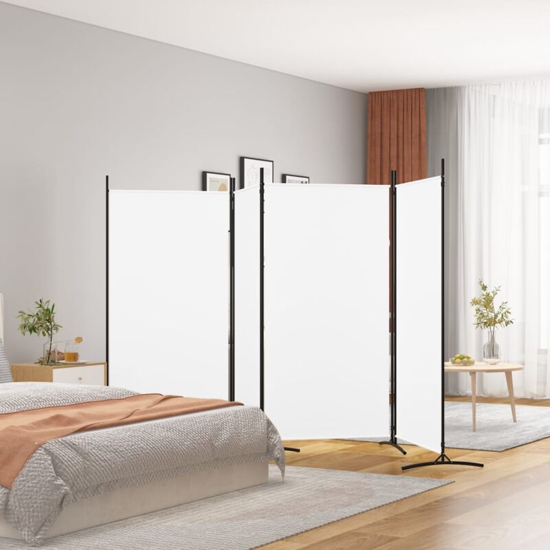 Vidaxl - Cloison de séparation 4 panneaux Blanc 346x180 cm Tissu