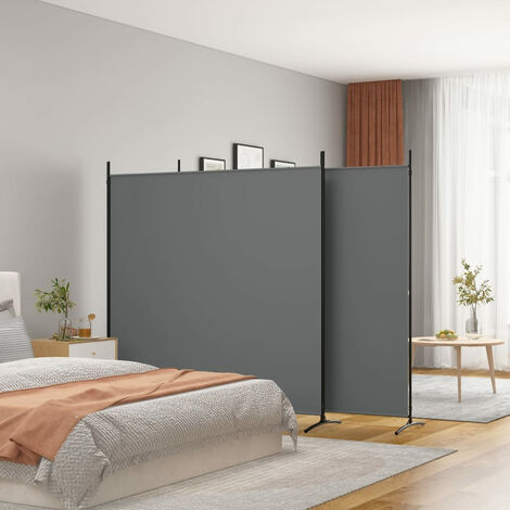 Cloison de séparation 3 panneaux Anthracite 525x180 cm Tissu