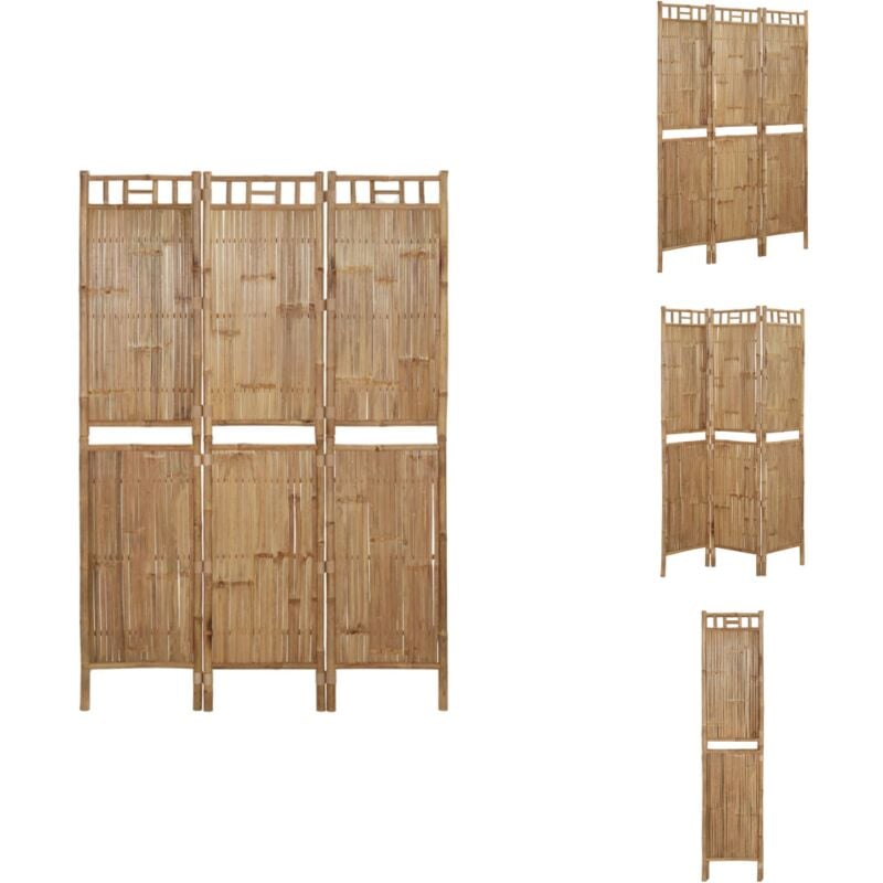 Cloison de séparation 3 panneaux Bambou 120x180 cm - Séparateur De Pièce - Écran De Confidentialité - Cloison Pliable - Bamboutropical - Décoration