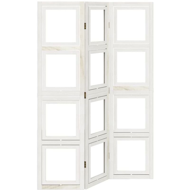 Cloison de séparation 3 panneaux blanc bois de paulownia massif Vidaxl