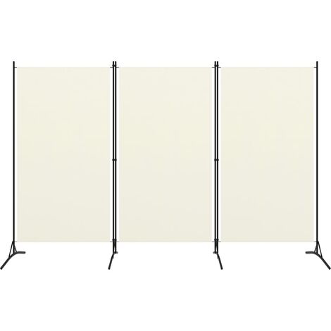 Cloison de séparation 3 panneaux Blanc crème 260x180