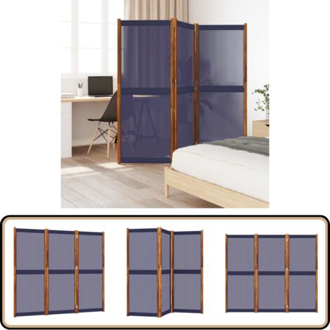 Cloison de séparation 3 panneaux bleu foncé 210x180 cm - Cloison De Séparation - Écran De Confidentialité - Pare-vue - Cloison Pliable - Mobilier Intérieur