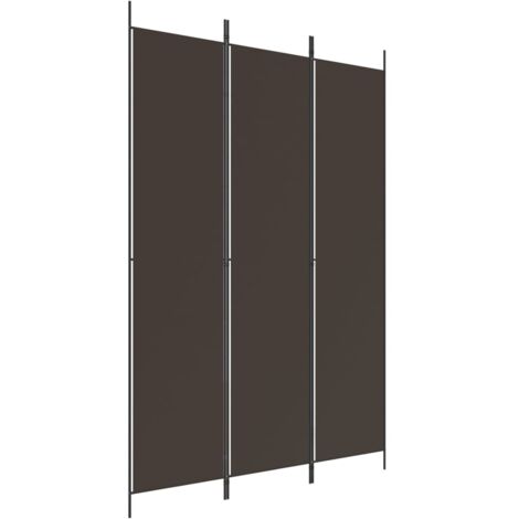 Cloison de séparation 3 panneaux Marron 150x220 cm Tissu CFW652330