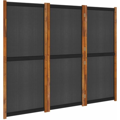 Cloison de séparation 3 panneaux Noir 210x180 cm