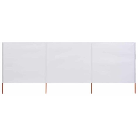 Cloison de séparation 3 panneaux - Paravent Séparation de pièces - Brise Vue Tissu 400 x 160 cm Blanc sable Chic-930788