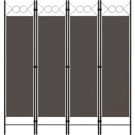 Cloison de séparation 4 panneaux Anthracite 160 x 180 cm