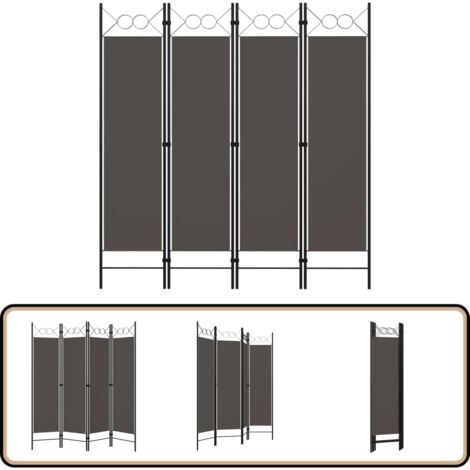 Cloison de séparation 4 panneaux Anthracite 160 x 180 cm - Cloison De Séparation - Paravent - Séparateur De Pièce - Intimite - Decoration Murale