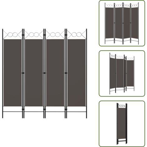 Cloison de séparation 4 panneaux Anthracite 160 x 180 cm - Cloison De Séparation - Paravent - Séparateur De Pièce - Intimite - Decoration Murale
