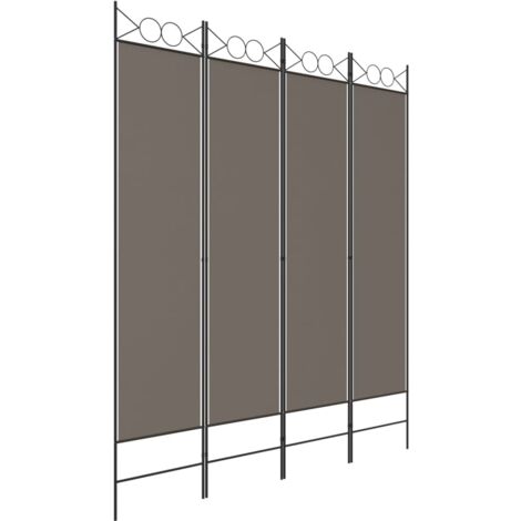 Cloison de séparation 4 panneaux Anthracite 160x200 cm Tissu CFW904538