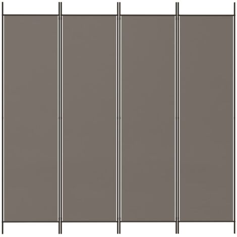 Cloison de séparation 4 panneaux Anthracite 200x220 Tissu
