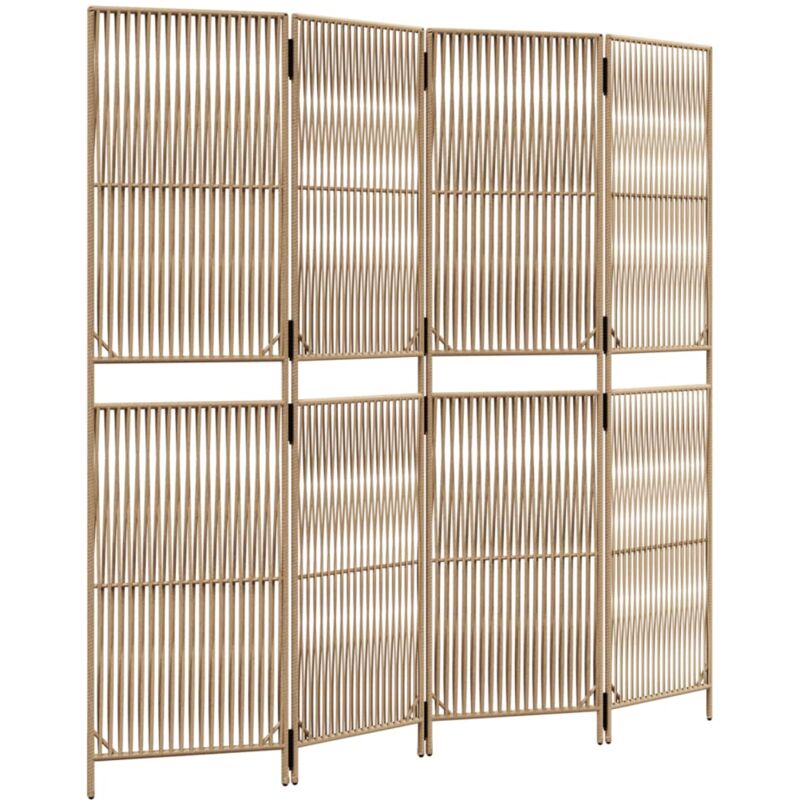 Vidaxl - Cloison de séparation 4 panneaux beige résine tressée