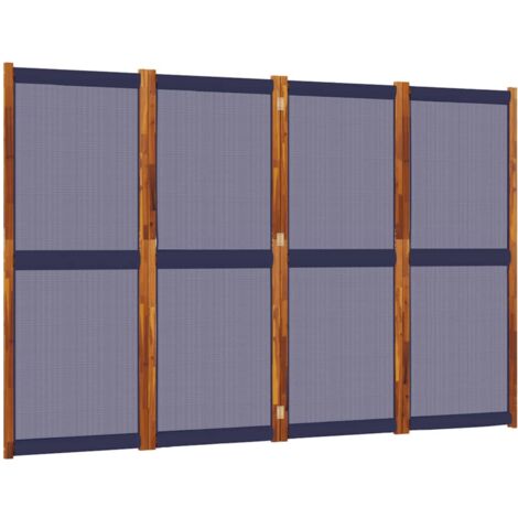 Cloison de séparation 4 panneaux bleu foncé 280x180