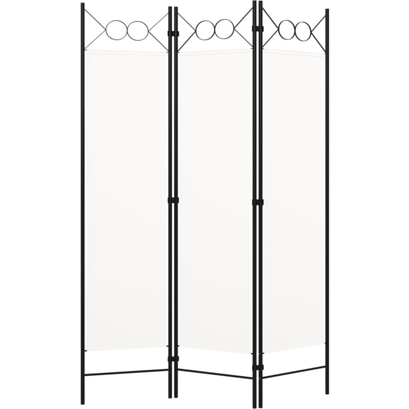 Cloison de séparation 3 panneaux blanc 120x180 cm