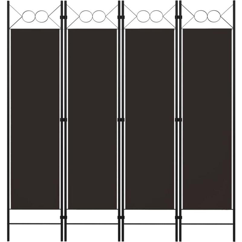 Cloison de séparation 4 panneaux Marron 160 x 180 cm