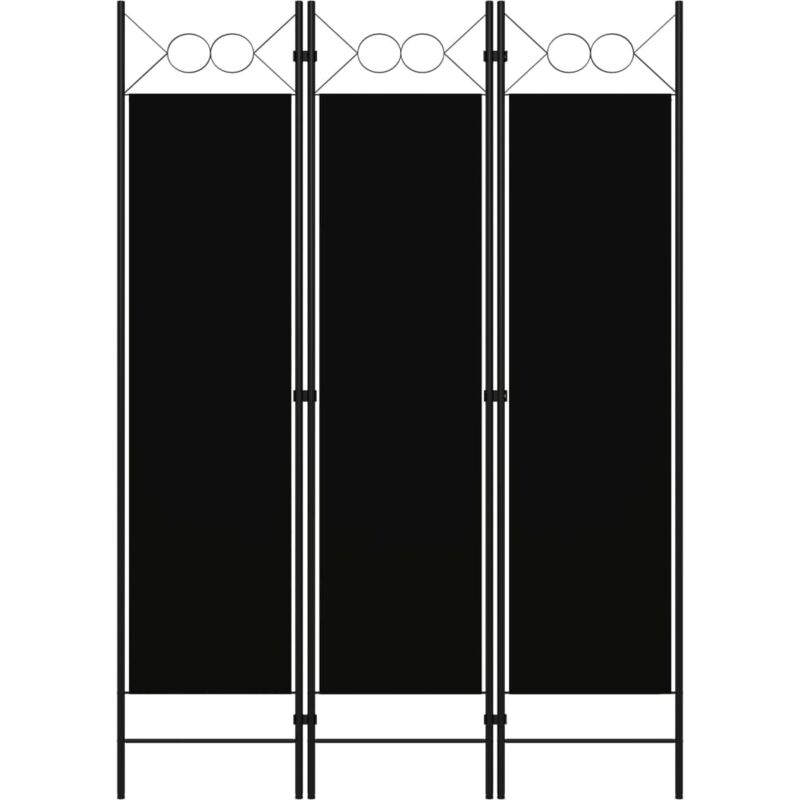 Cloison de séparation 3 panneaux Noir 120x180 cm