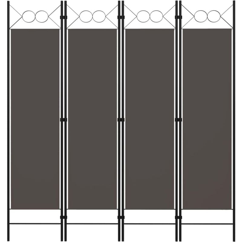 Cloison de séparation 4 panneaux Anthracite 160 x 180 cm