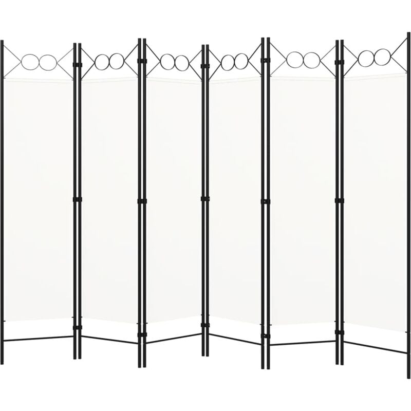 Cloison de séparation 6 panneaux Blanc crème 240x180 cm