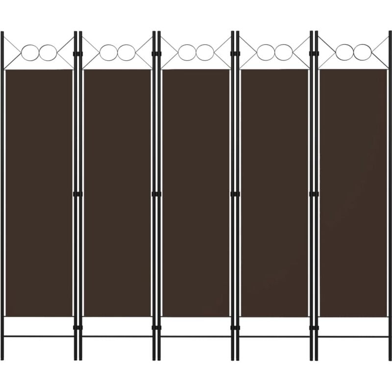 Vidaxl - Cloison de séparation 5 panneaux Marron 200x180 cm