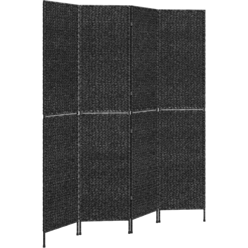 Cloison de séparation 4 panneaux noir 163x180cm hyacinthe d'eau - Vidaxl