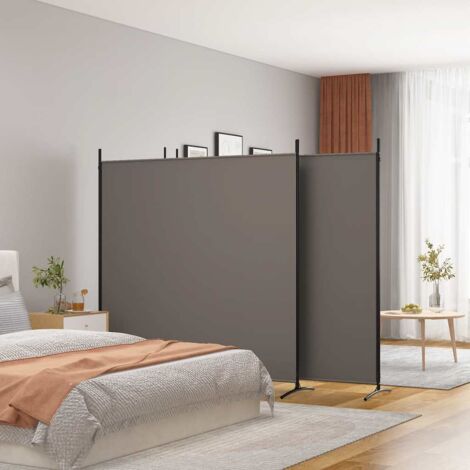Cloison de séparation 4 panneaux-Paravent-Séparateur de pièce Anthracite 698x180 cm Tissu