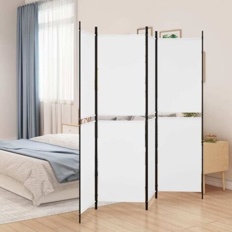 Cloison de séparation 4 panneaux-Paravent-Séparateur de pièce Blanc 200x180 cm Tissu