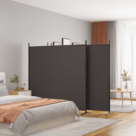 Cloison de séparation 4 panneaux-Paravent-Séparateur de pièce Marron 698x180 cm Tissu