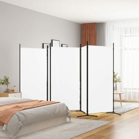 Cloison de séparation 5 panneaux Blanc 433x180 Tissu