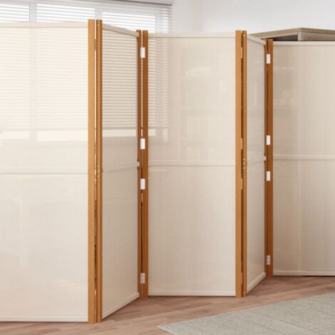 Cloison de séparation 5 panneaux Blanc crème 350x180 cm vidaXL