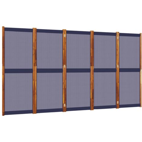 Cloison de séparation 5 panneaux bleu foncé 350x180
